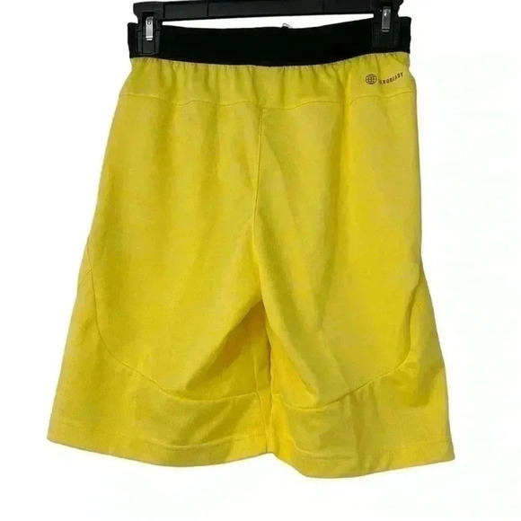 ADIDAS SHORTS MENS XS AEROREADY AXIS KNIT 3.0 TRAINING ALMOST YELLOW BASKETBALL - Picture 3 of 10